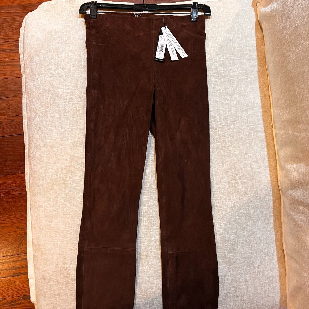 Brown Suede Skinny Pants
